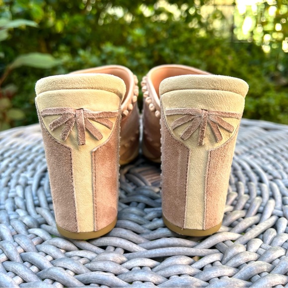 NWOT Sigerson Morrison Philip Suede Open Toe Mule Blush Sz 7.5 - Picture 8 of 11